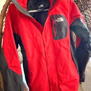 The North Face Kids Red and Black Raincoat
